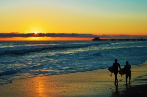 Pier with surfers 1200