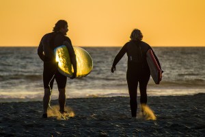 Surfing sunset