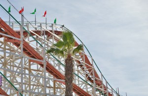 Bel--Roller coaste rwith flags