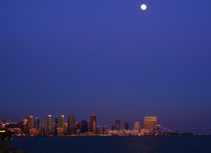 San Diego full moon at nigt Pinterest